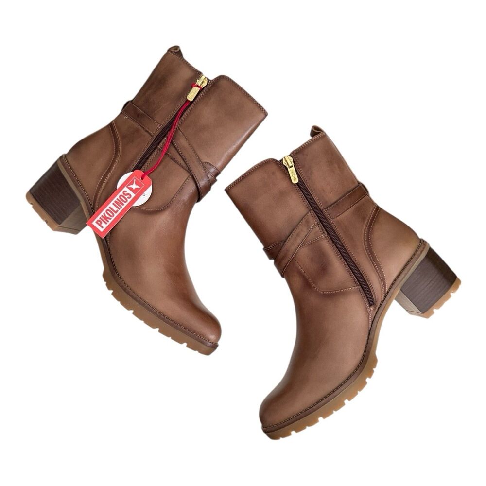 PIKOLINOS‎ Llanes High Ankle Boot With Heel Brandy EU 40/US 9-9.5 $230 W7H-8507 - Picture 3 of 8